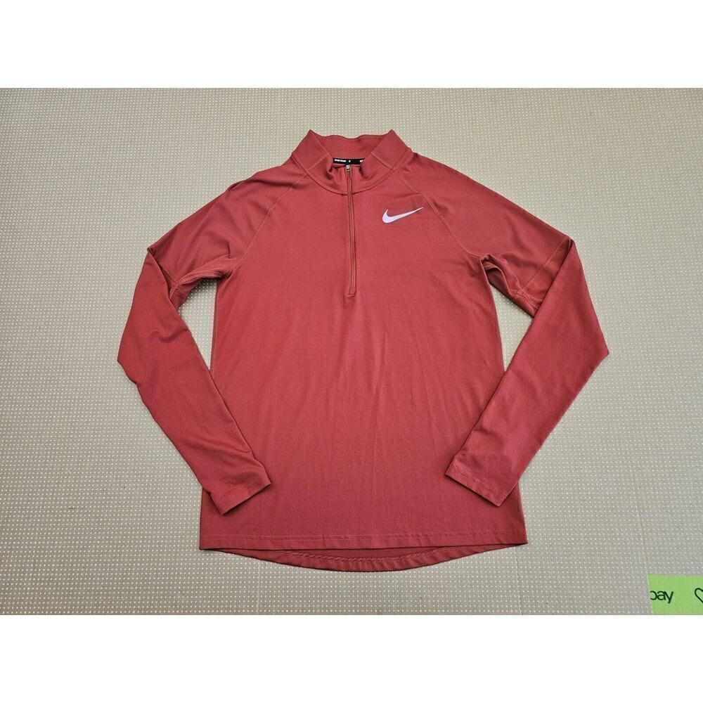 Nike CD8273-642 Men's Element Half-Zip Running Top Shirt Burnt Orange Size S